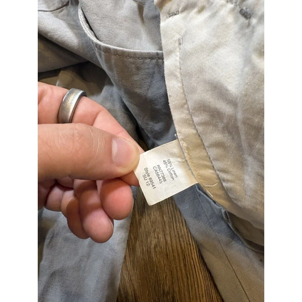 J Crew Classic Fit Chino Pants Cotton Linen Blend Men's 36x32 Gray